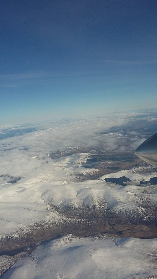 Snow topped mountains