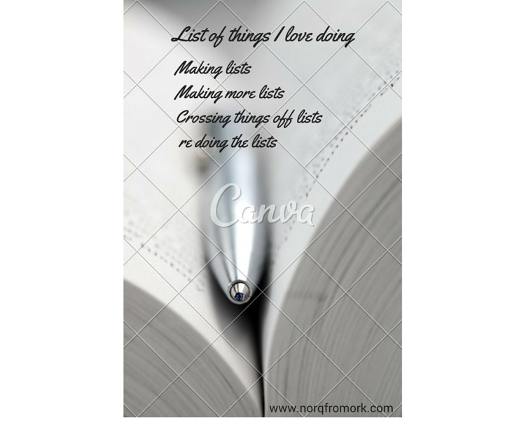 List of things I love doing